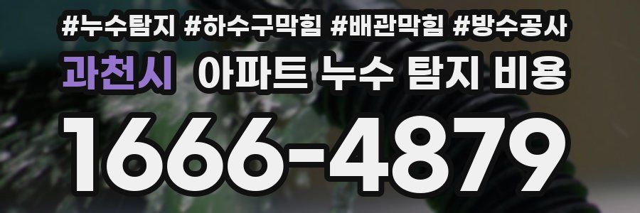 과천시 아파트 누수 탐지 비용