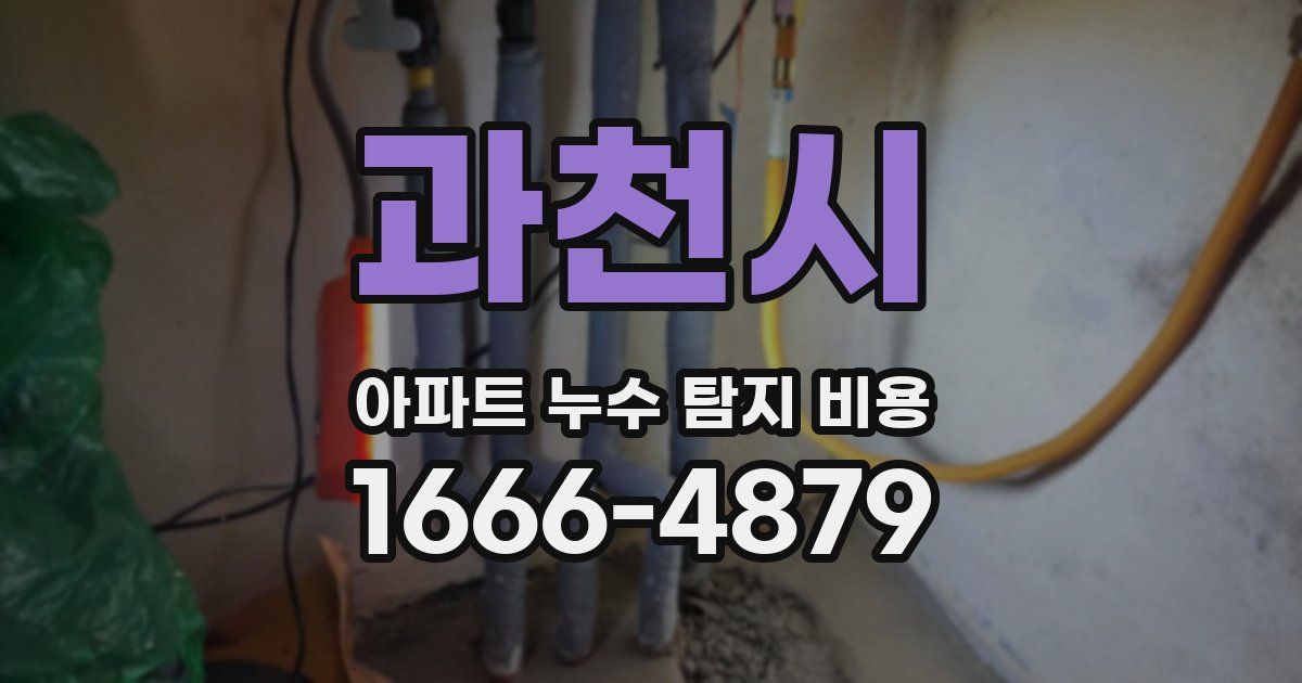 과천시 아파트 누수 탐지 비용