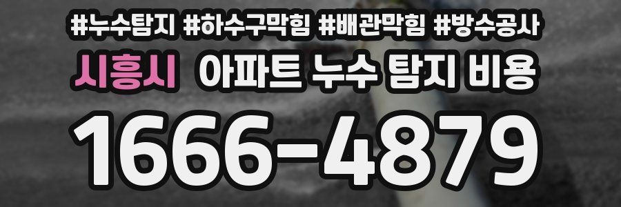 시흥시 아파트 누수 탐지 비용