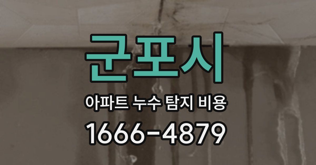 군포시 아파트 누수 탐지 비용