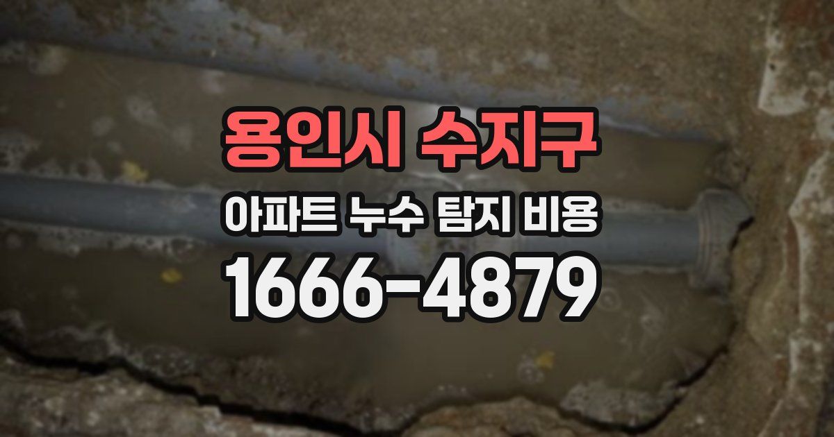 용인시 수지구 아파트 누수 탐지 비용