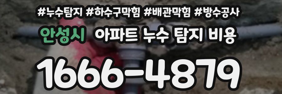 안성시 아파트 누수 탐지 비용