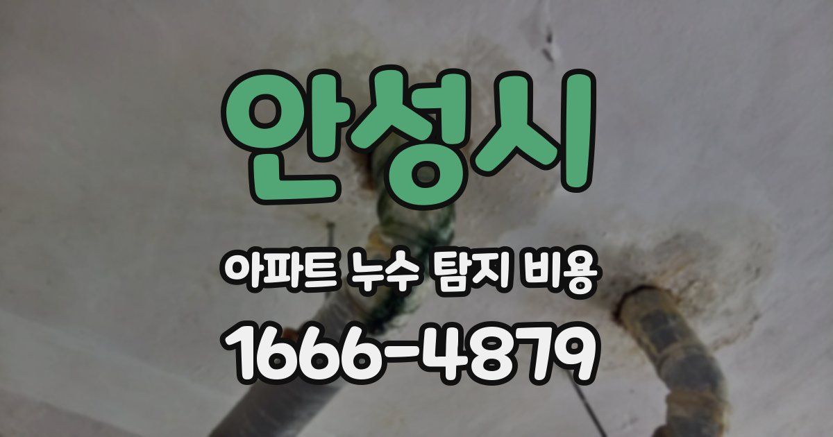 안성시 아파트 누수 탐지 비용