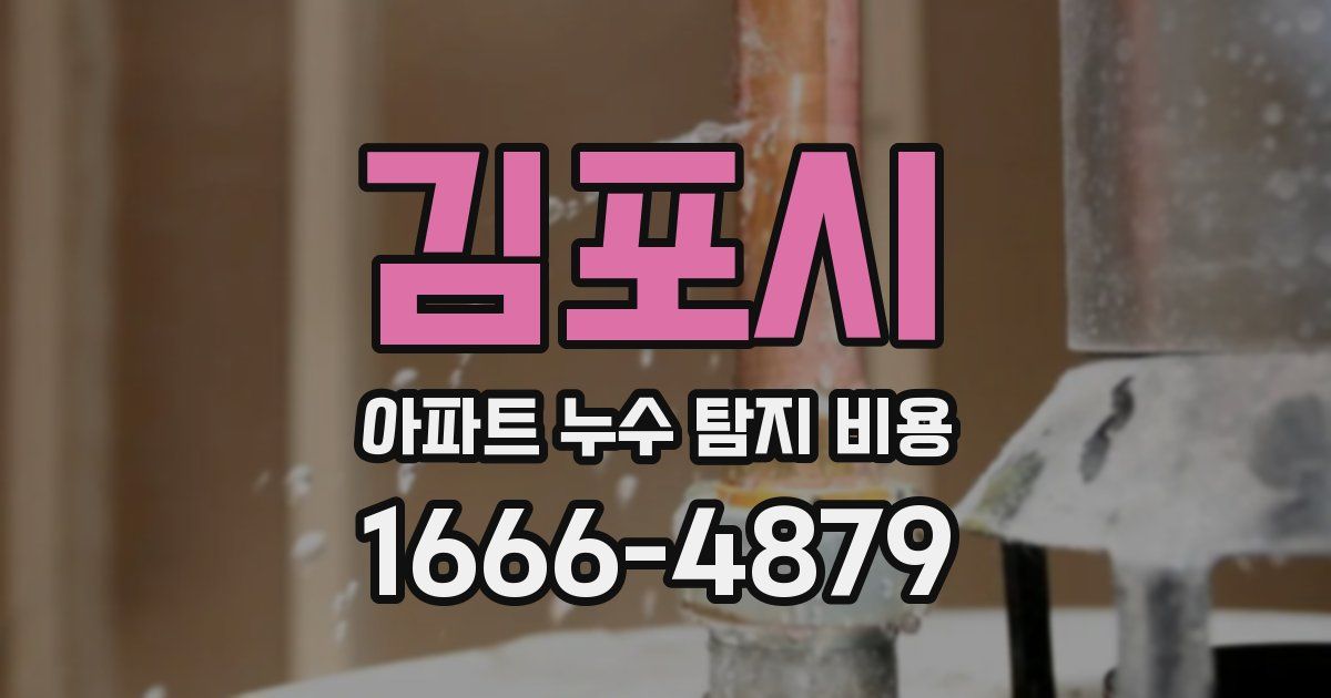 김포시 아파트 누수 탐지 비용