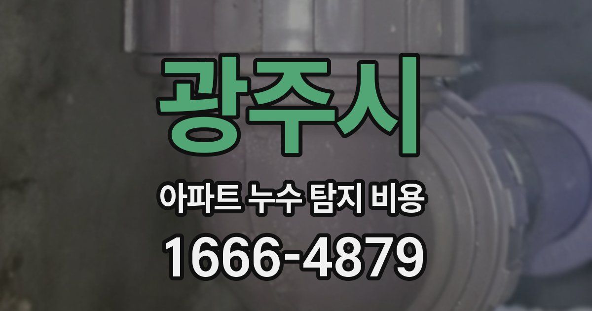 광주시 아파트 누수 탐지 비용