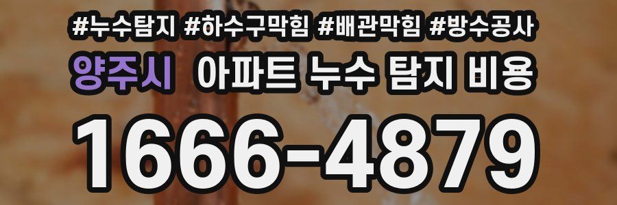 양주시 아파트 누수 탐지 비용
