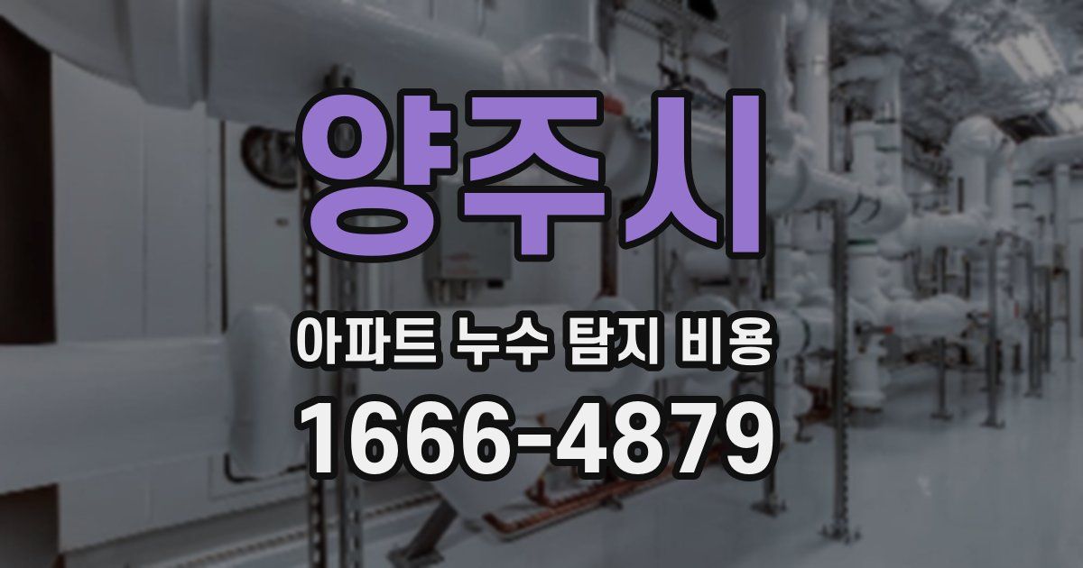 양주시 아파트 누수 탐지 비용