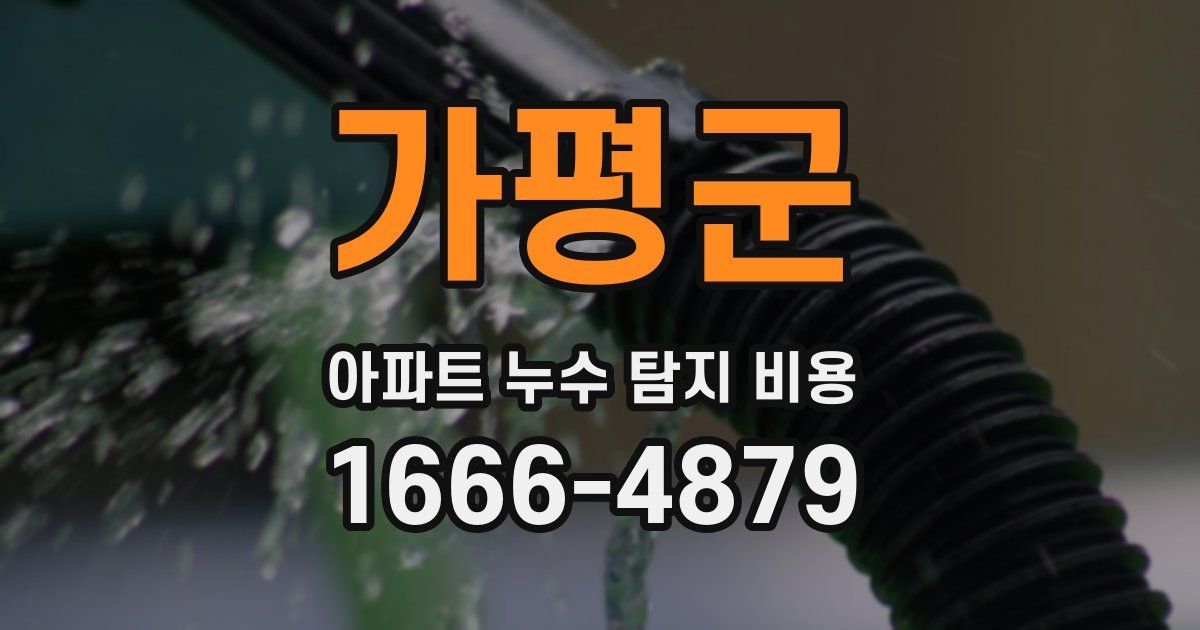 가평군 아파트 누수 탐지 비용