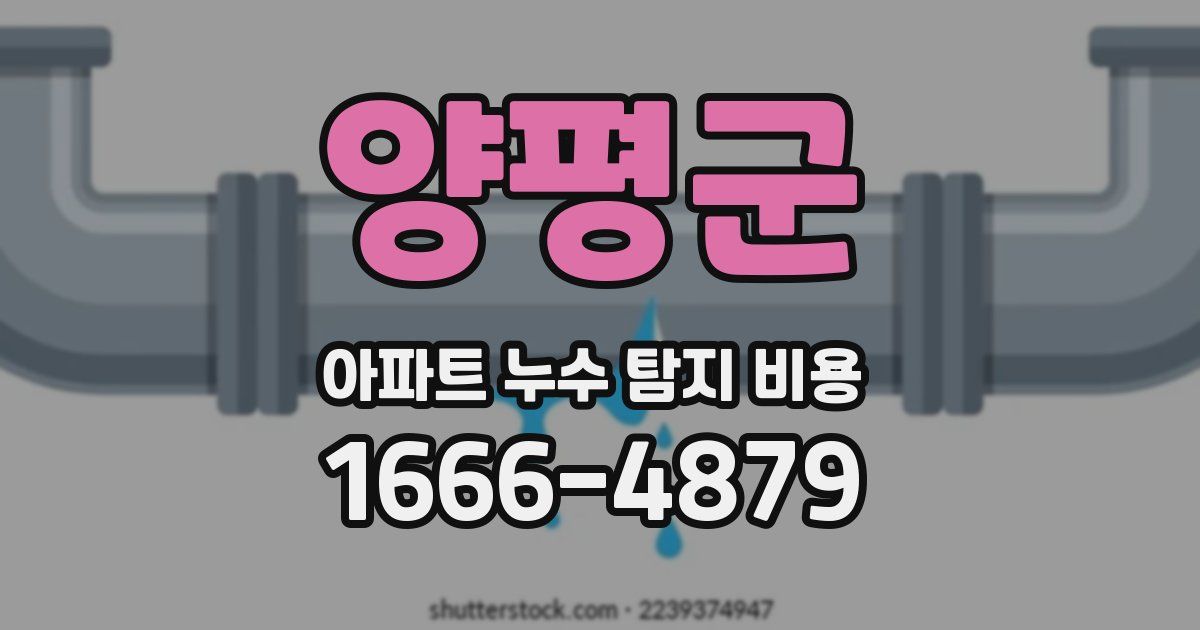 양평군 아파트 누수 탐지 비용