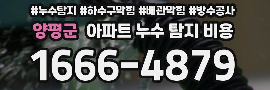 양평군 아파트 누수 탐지 비용