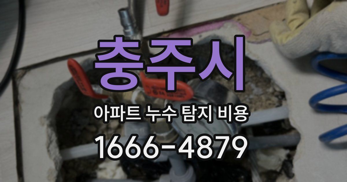 충주시 아파트 누수 탐지 비용