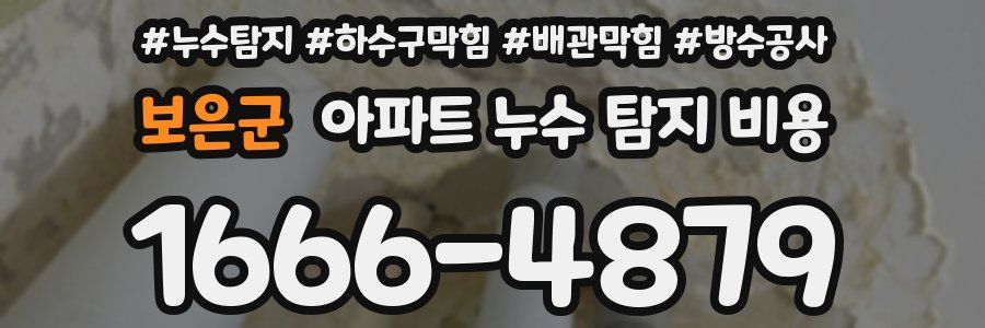 보은군 아파트 누수 탐지 비용
