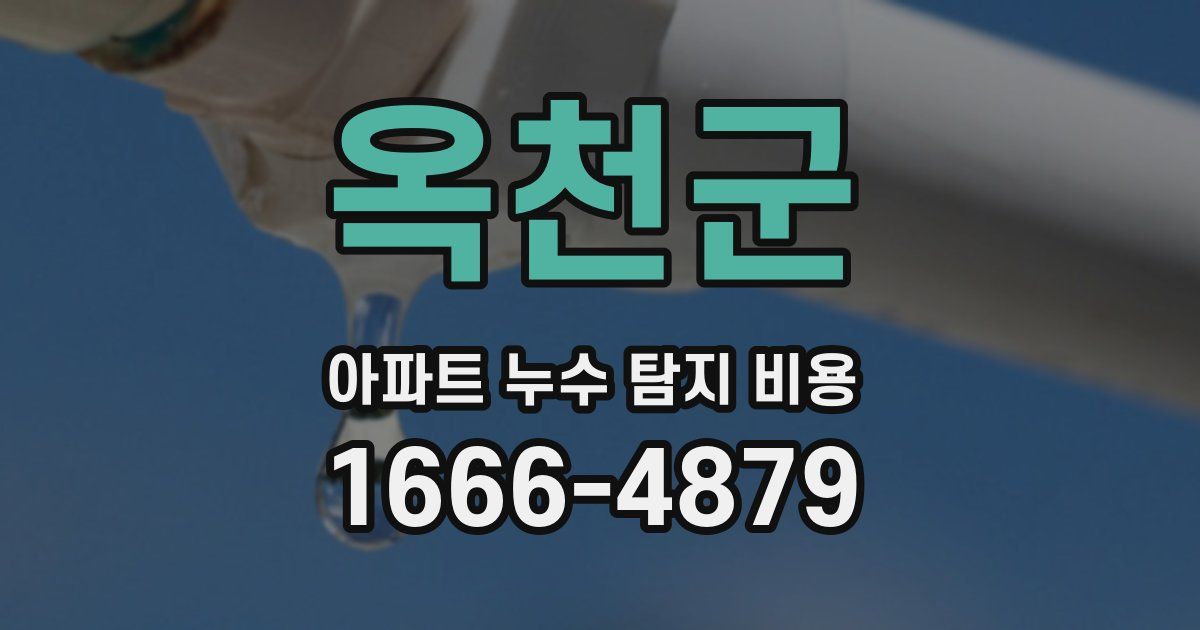옥천군 아파트 누수 탐지 비용