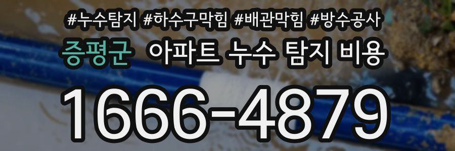 증평군 아파트 누수 탐지 비용