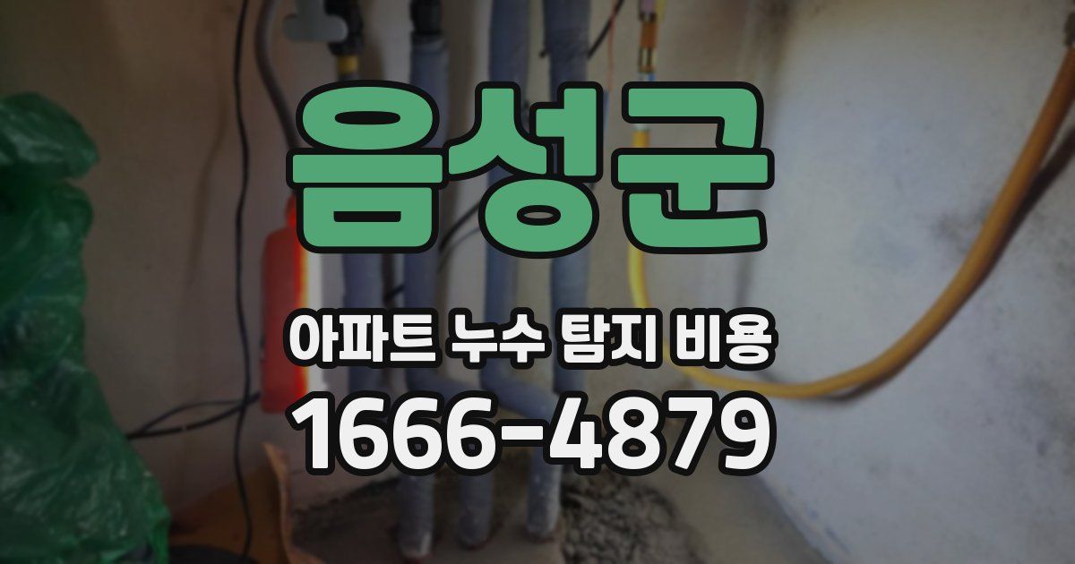 음성군 아파트 누수 탐지 비용