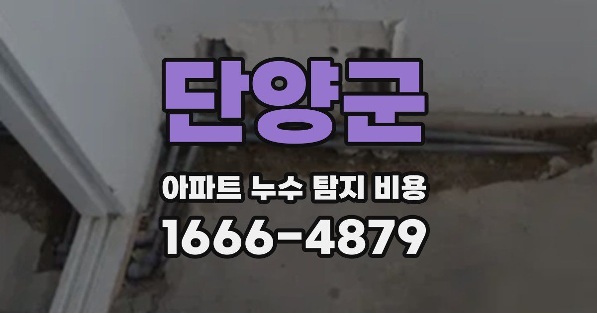 단양군 아파트 누수 탐지 비용