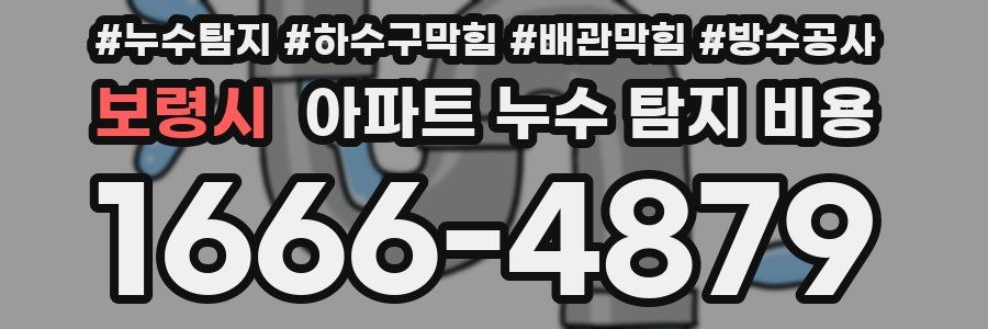 보령시 아파트 누수 탐지 비용