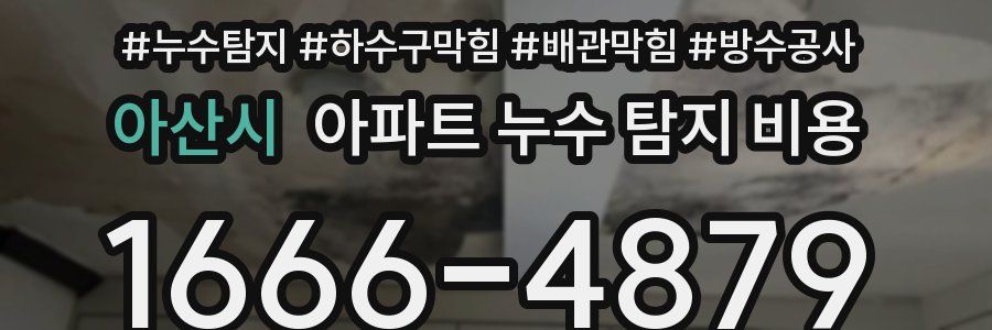 아산시 아파트 누수 탐지 비용