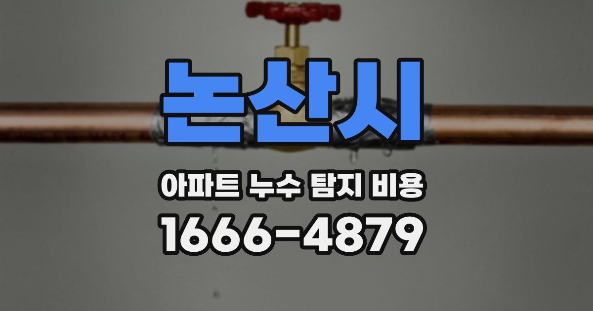 논산시 아파트 누수 탐지 비용