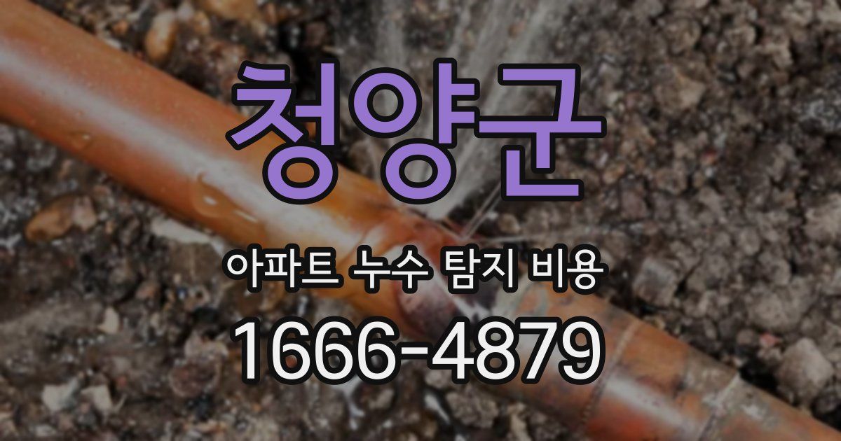 청양군 아파트 누수 탐지 비용