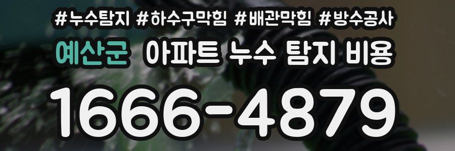 예산군 아파트 누수 탐지 비용