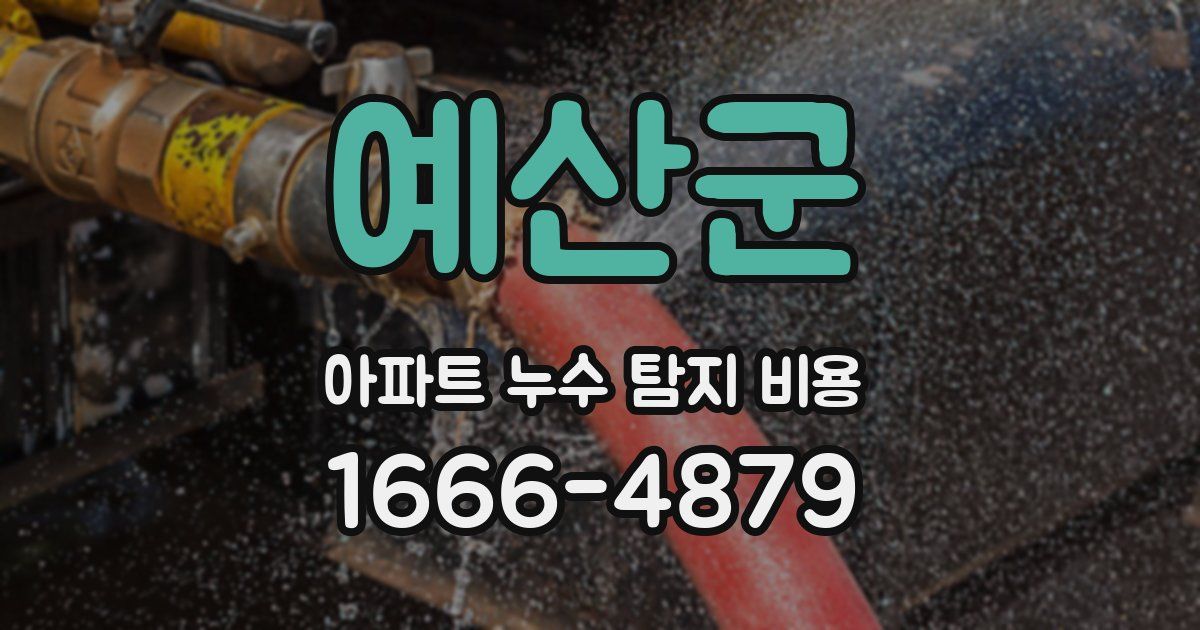 예산군 아파트 누수 탐지 비용