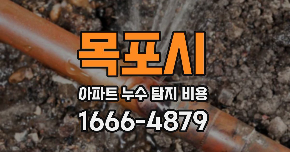 목포시 아파트 누수 탐지 비용