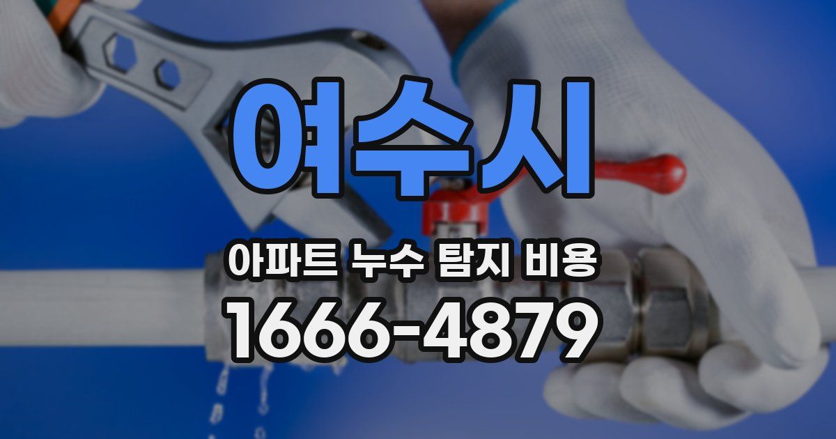 여수시 아파트 누수 탐지 비용