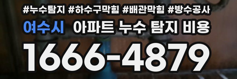 여수시 아파트 누수 탐지 비용