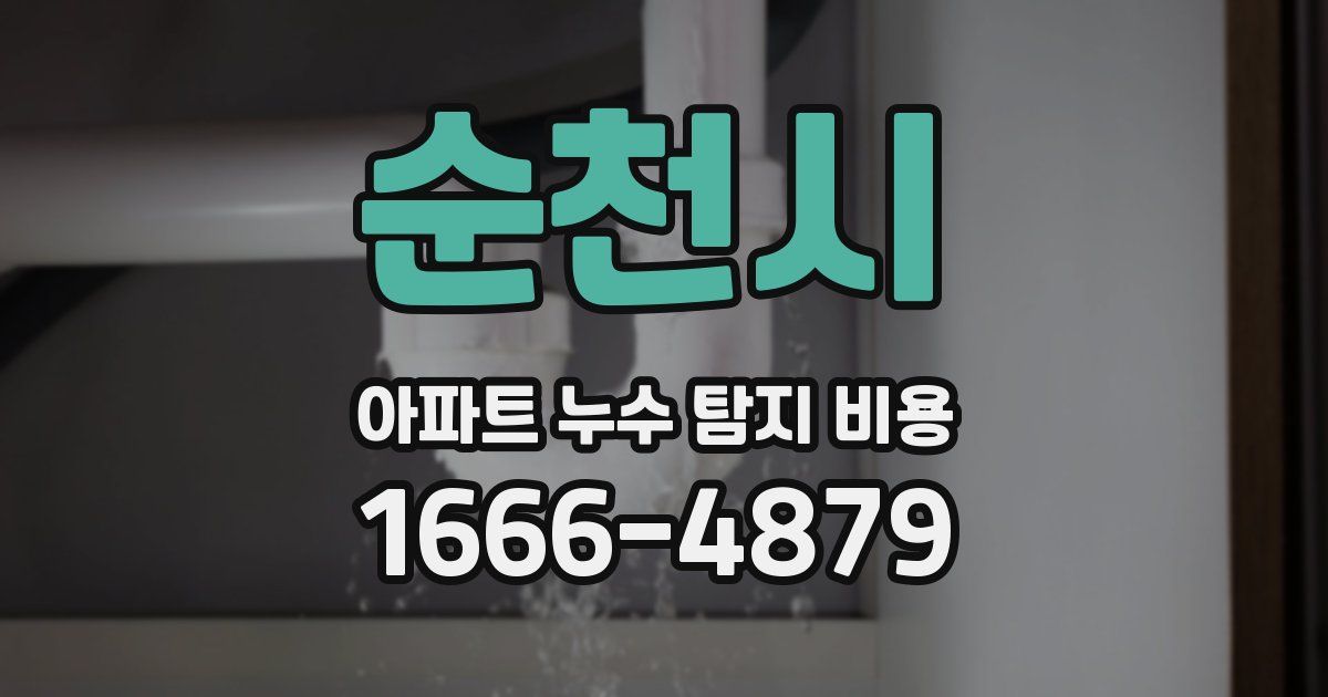 순천시 아파트 누수 탐지 비용