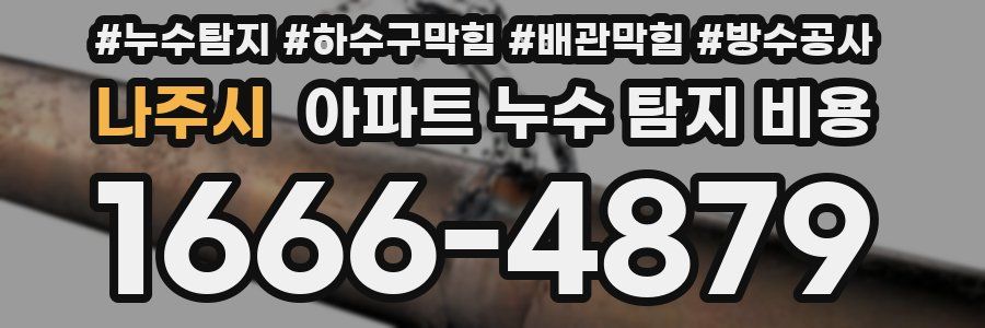 나주시 아파트 누수 탐지 비용