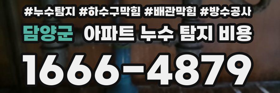 담양군 아파트 누수 탐지 비용