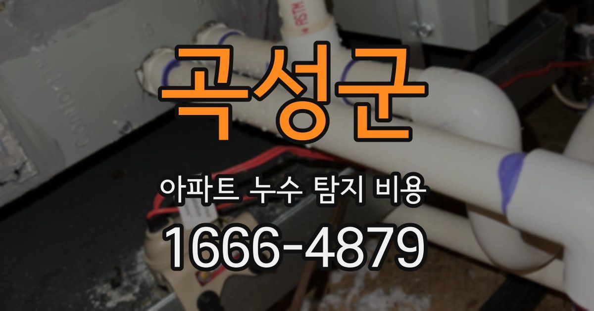 곡성군 아파트 누수 탐지 비용