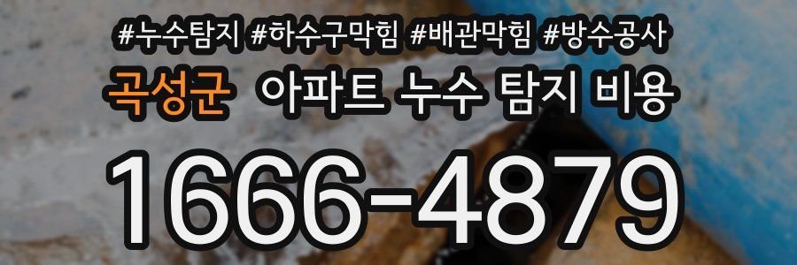 곡성군 아파트 누수 탐지 비용