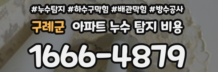 구례군 아파트 누수 탐지 비용