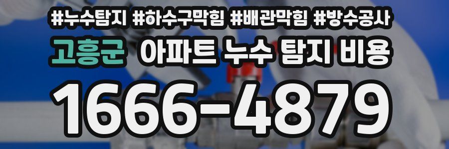 고흥군 아파트 누수 탐지 비용