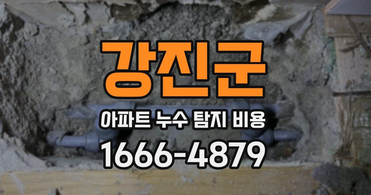 강진군 아파트 누수 탐지 비용