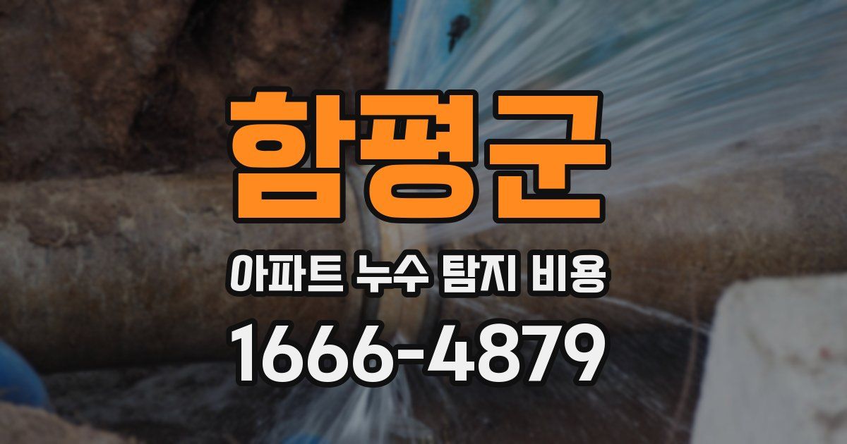 함평군 아파트 누수 탐지 비용