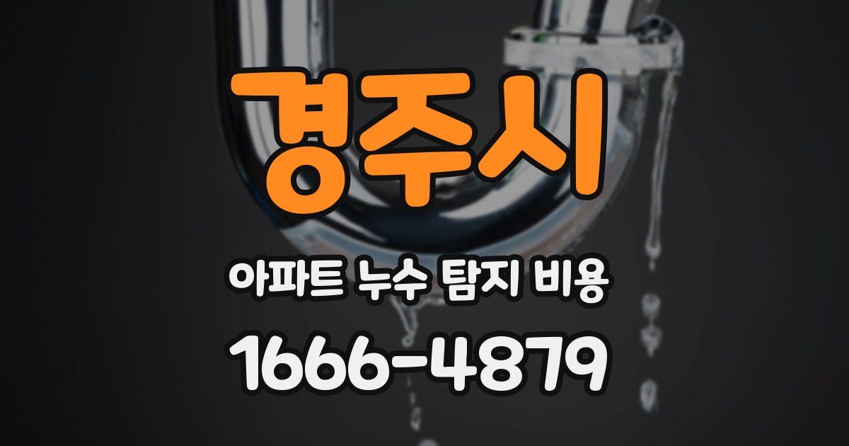 경주시 아파트 누수 탐지 비용