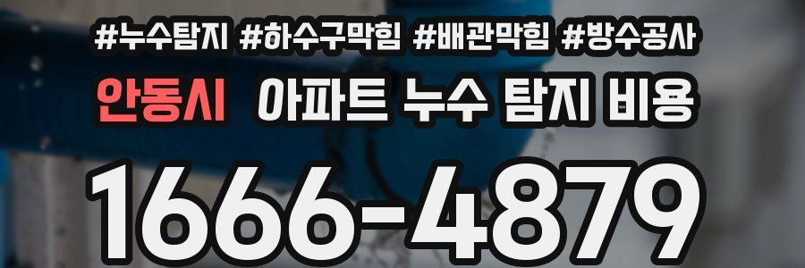 안동시 아파트 누수 탐지 비용