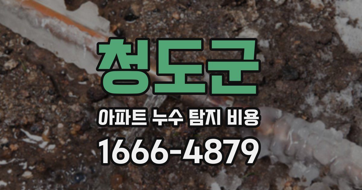 청도군 아파트 누수 탐지 비용