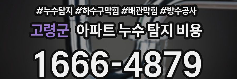 고령군 아파트 누수 탐지 비용