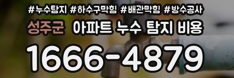성주군 아파트 누수 탐지 비용