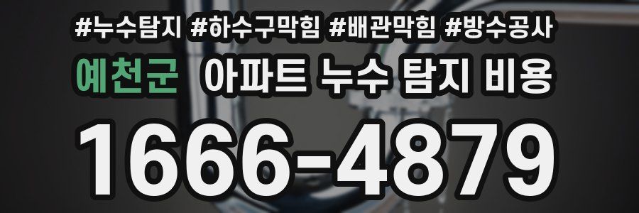 예천군 아파트 누수 탐지 비용