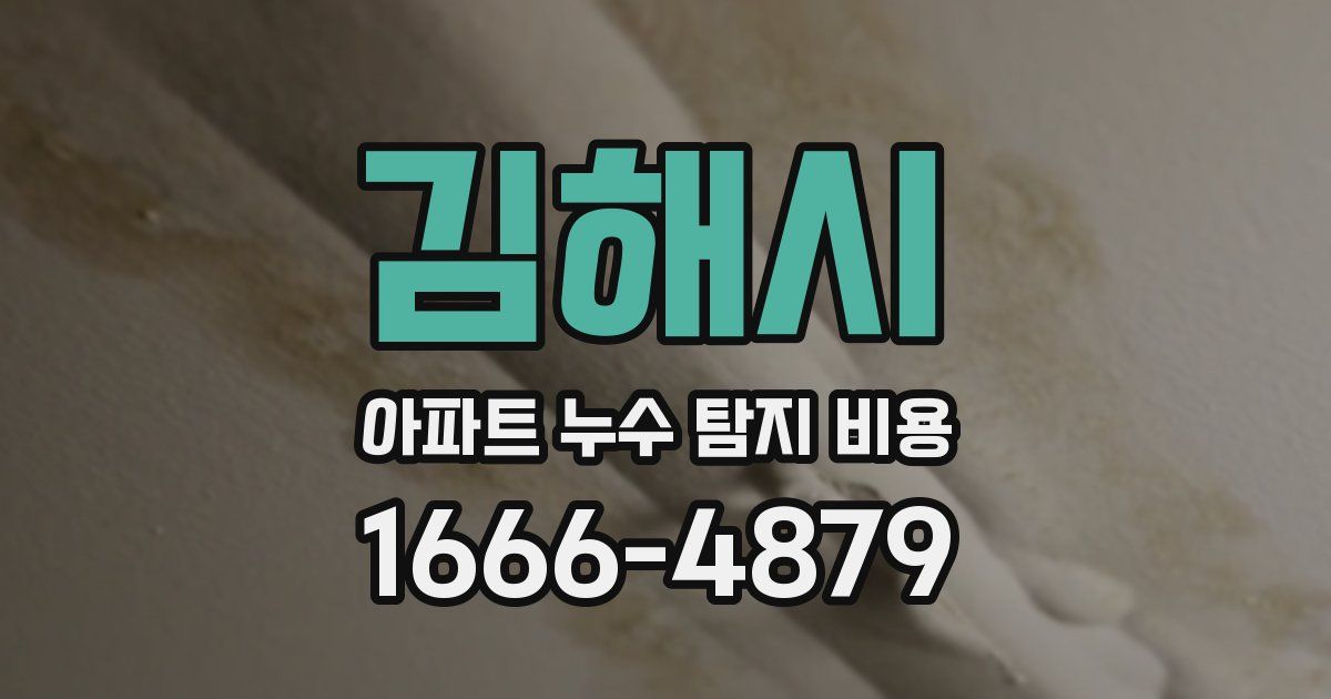 김해시 아파트 누수 탐지 비용