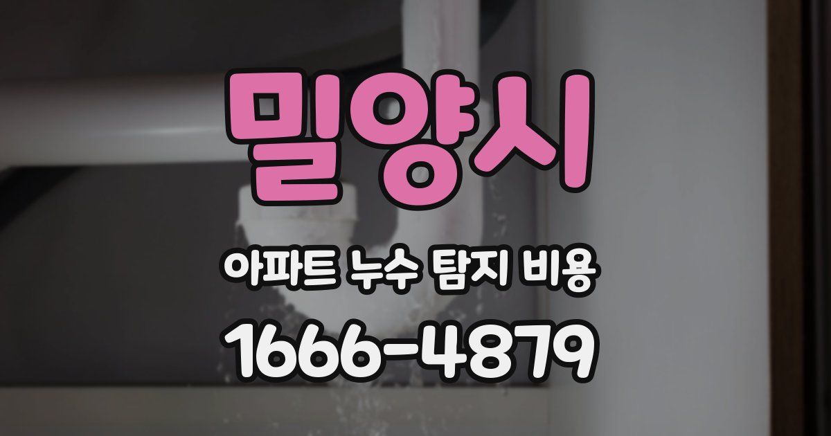 밀양시 아파트 누수 탐지 비용