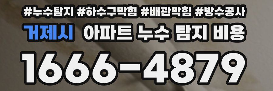 거제시 아파트 누수 탐지 비용