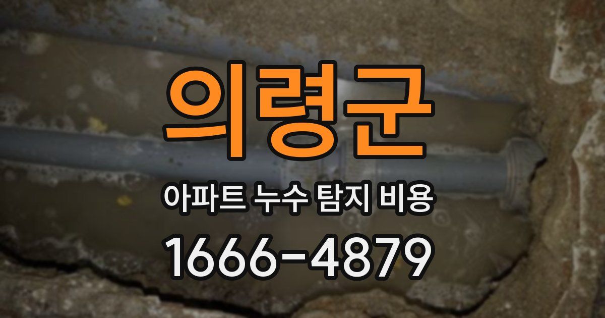 의령군 아파트 누수 탐지 비용