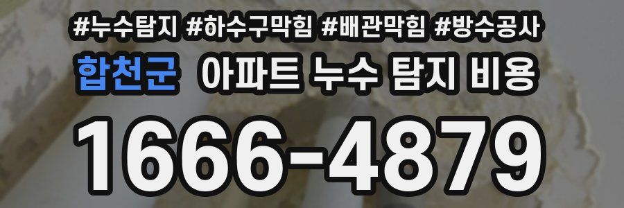 합천군 아파트 누수 탐지 비용