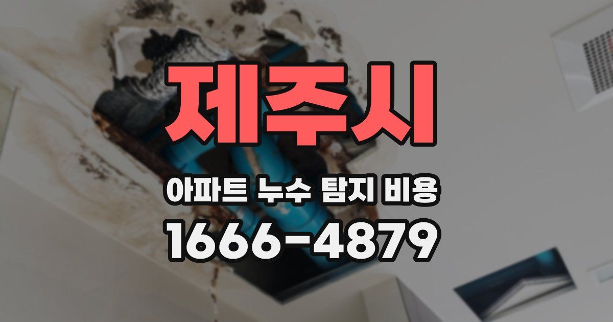 제주시 아파트 누수 탐지 비용
